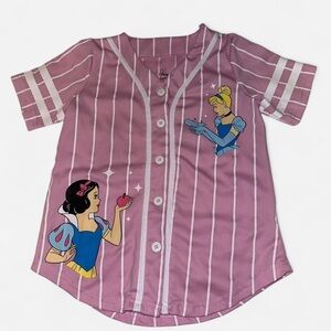 Disney Princess Baseball Tee Jersey Pink Kids Girls 6/6X RARE